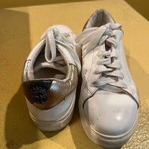 Kurt Geiger White and Silver Sneakers